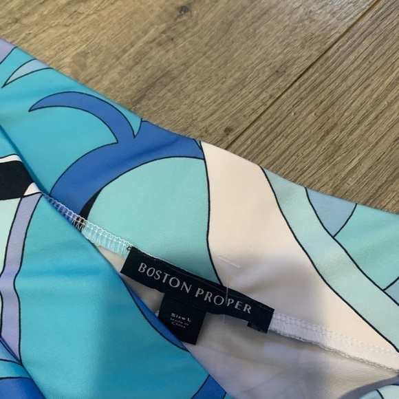 Boston Proper Blue Retro Flare Pant Size Large . - Picture 4 of 5